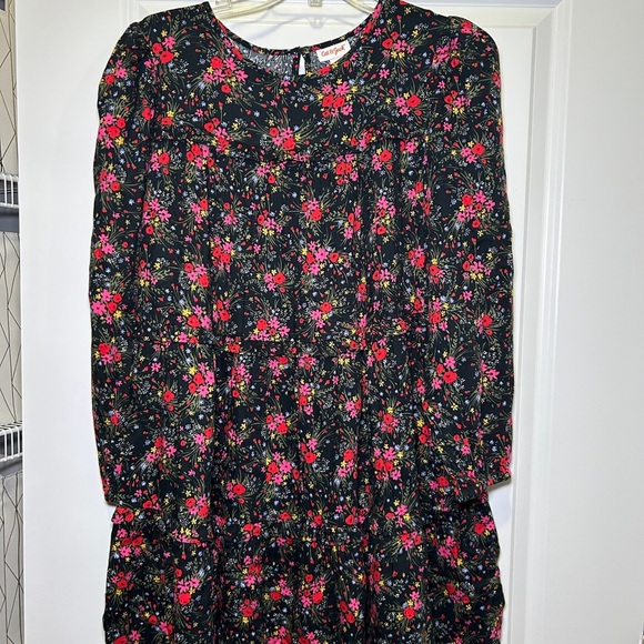 Cat & Jack Pink and Black Casual Sundress with Bishop Sleeves - Picture 1 of 3